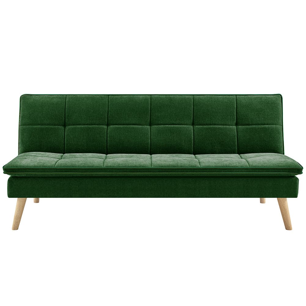 Divano Letto Reclinabile 3 Posti Ergonomico in Tessuto Verde con Gambe in Legno in Divani Esplodia - Napoli, commercioVirtuoso.it