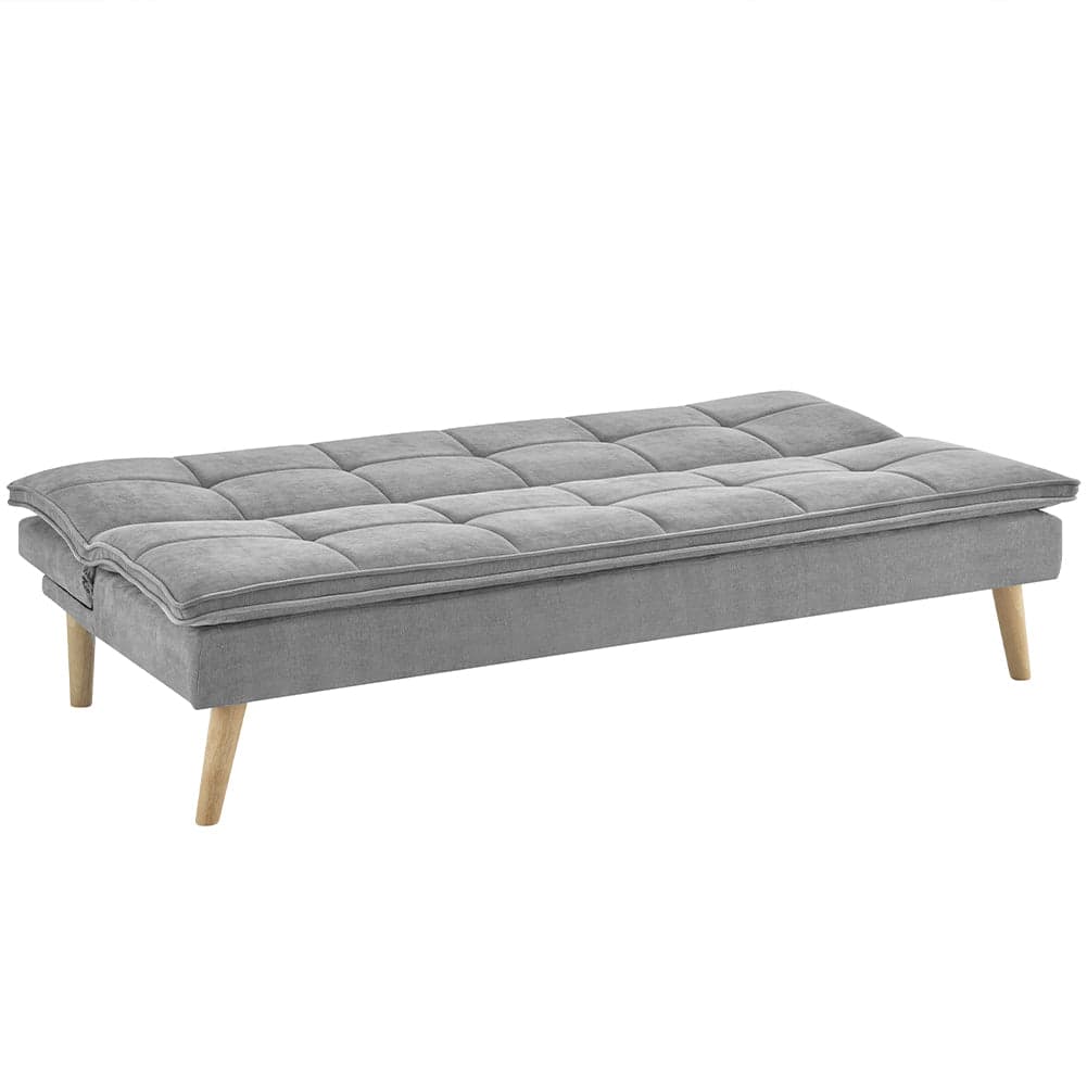 Divano Letto Reclinabile 3 Posti Ergonomico in Tessuto Grigio con Gambe in Legno in Divani Esplodia - Napoli, commercioVirtuoso.it