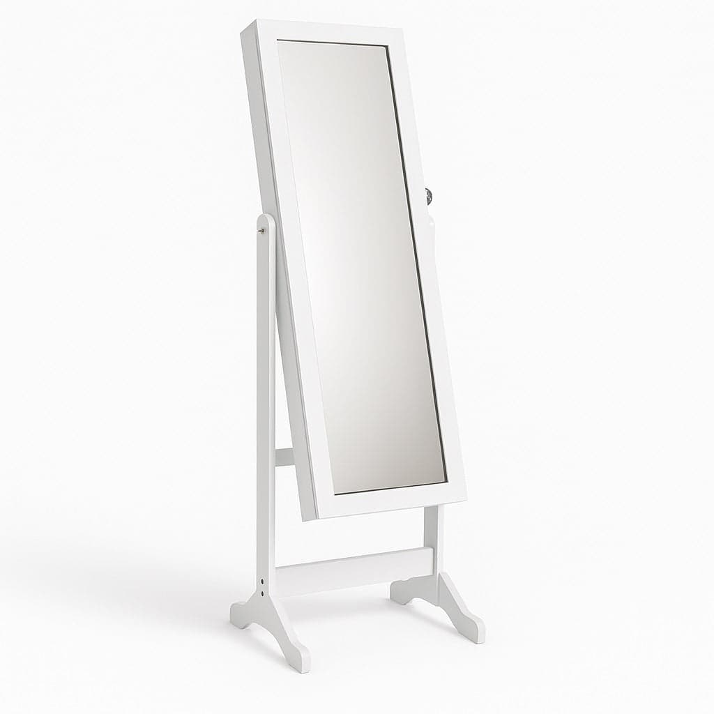 Specchiera Portagioie Armadietto Portagioielli Basculante con Specchio Legno Bianco in Scatole Danyx - Casoria, commercioVirtuoso.it