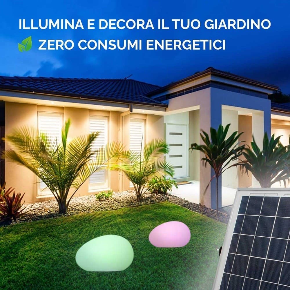 LAMPADA SOLARE LUCE RGB SENSORE CREPUSCOLARE PANNELLO SOLARE RICARICABILE LED 14W in Lampade da parete Trade Shop italia - Napoli, commercioVirtuoso.it