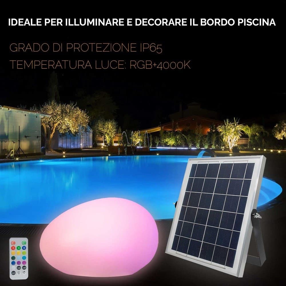 LAMPADA SOLARE LUCE RGB SENSORE CREPUSCOLARE PANNELLO SOLARE RICARICABILE LED 14W in Lampade da parete Trade Shop italia - Napoli, commercioVirtuoso.it