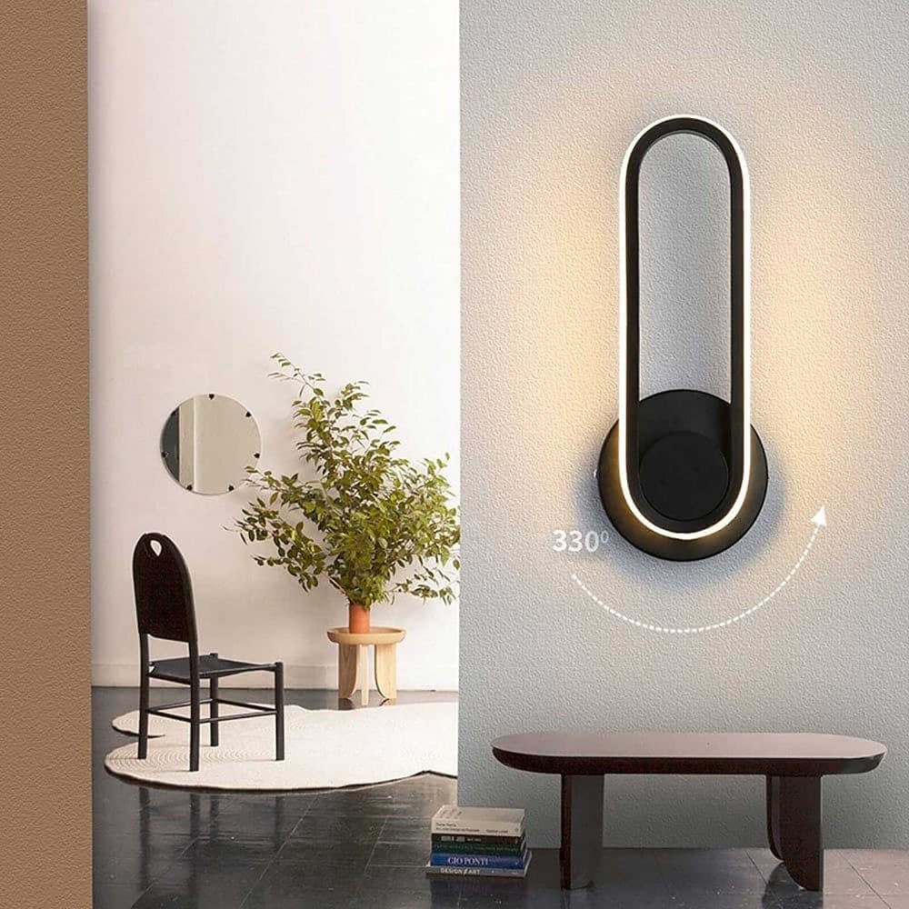 APPLIQUE LED GIREVOLE 9W 3 STEP LUCE 3000K 4000K 6000K LAMPADA ELEGANTE MURO 230V in Applique Trade Shop italia - Napoli, commercioVirtuoso.it