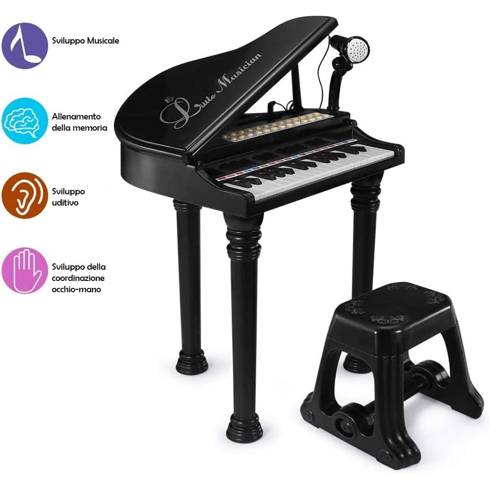 Tastiera Musicale Giocattolo Pianoforte per Bambini Nero 31 Tasti e Microfono in Pianoforti e tastiere Esplodia - Napoli, commercioVirtuoso.it