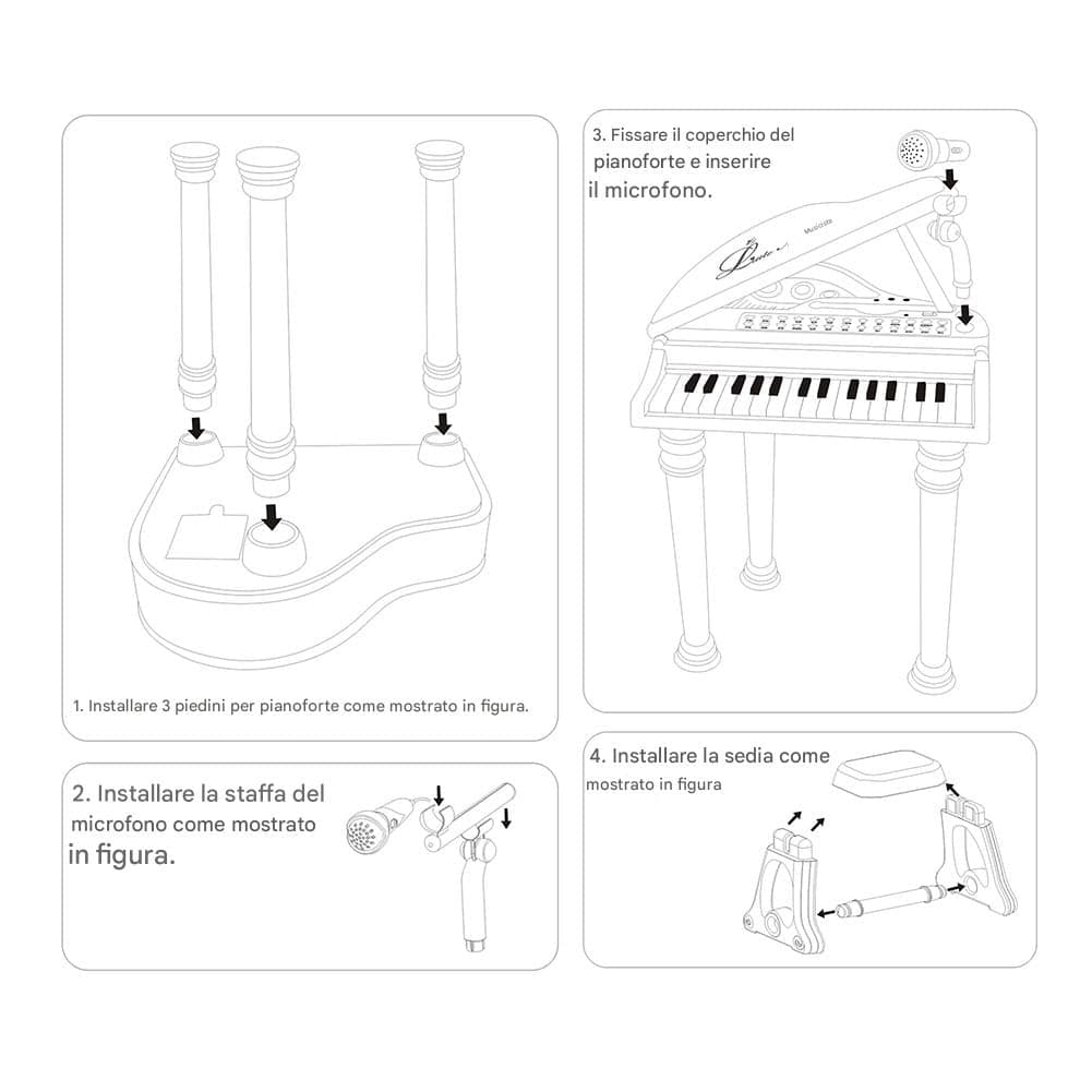 Pianoforte per Bambini con 31 Tasti Sgabello e Microfono Tastiera Musicale Rosa in Pianoforti e tastiere Esplodia - Napoli, commercioVirtuoso.it