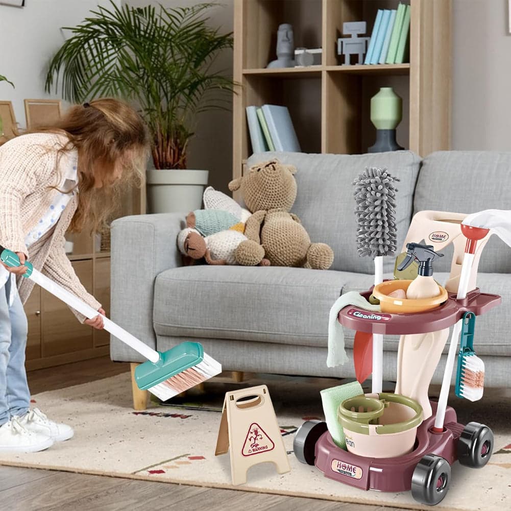 Kit di Pulizia per Bambini con Carrello Scopa Paletta Giocattolo Gioco Educativo in Elettrodomestici giocattolo Esplodia - Napoli, commercioVirtuoso.it