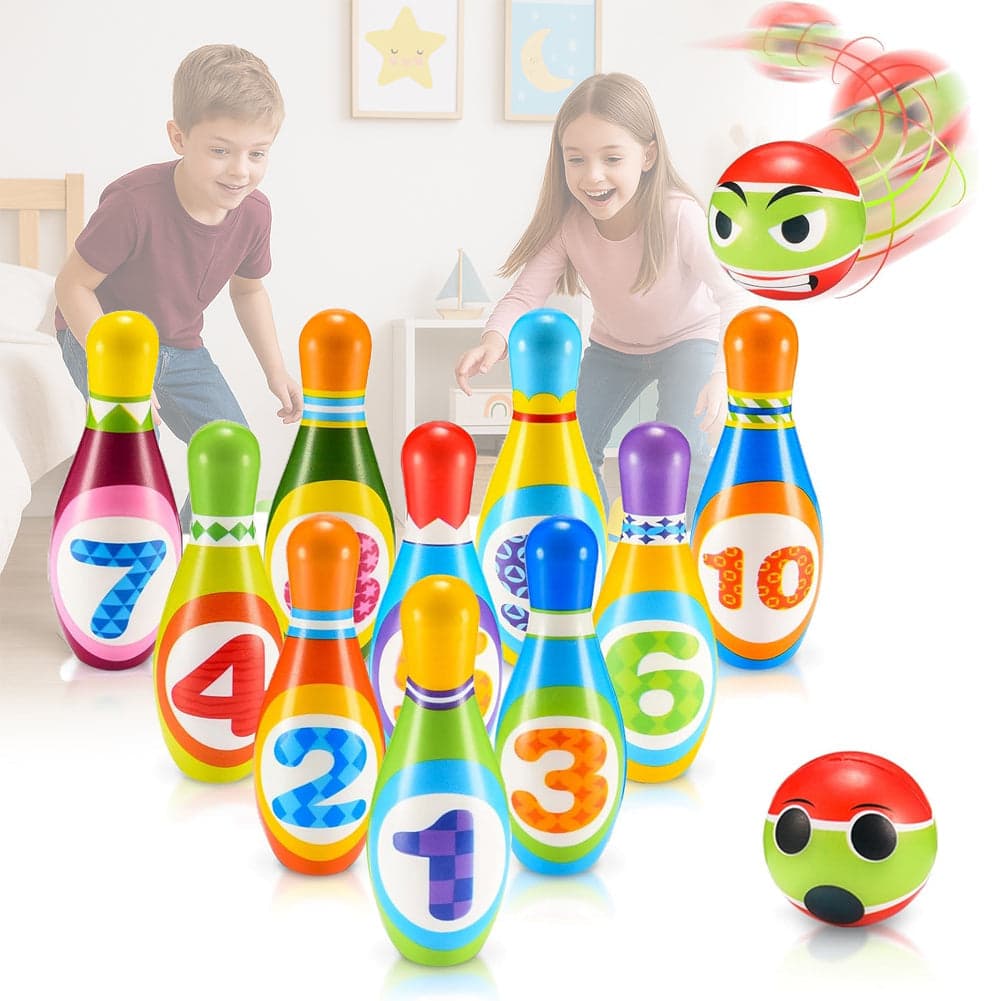 Set 10 Birilli da Bowling Giocattolo per Bambini con Pallina Morbidi e Sicuri in Bowling e birilli Esplodia - Napoli, commercioVirtuoso.it