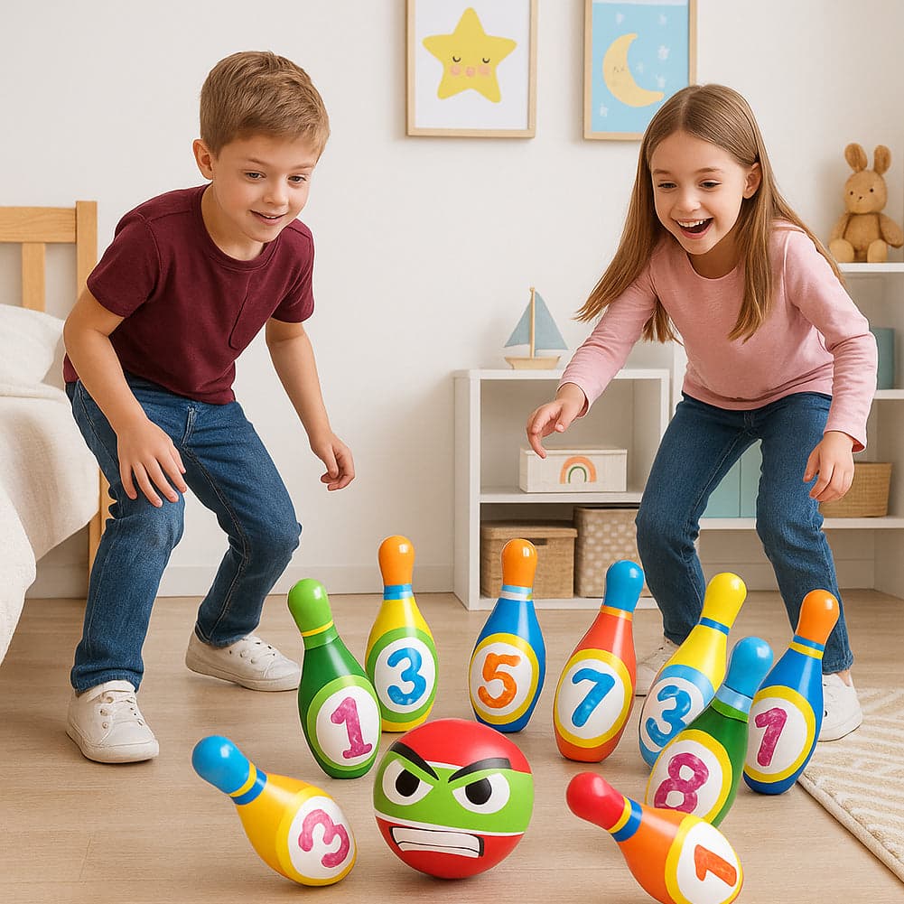 Set 10 Birilli da Bowling Giocattolo per Bambini con Pallina Morbidi e Sicuri in Bowling e birilli Esplodia - Napoli, commercioVirtuoso.it
