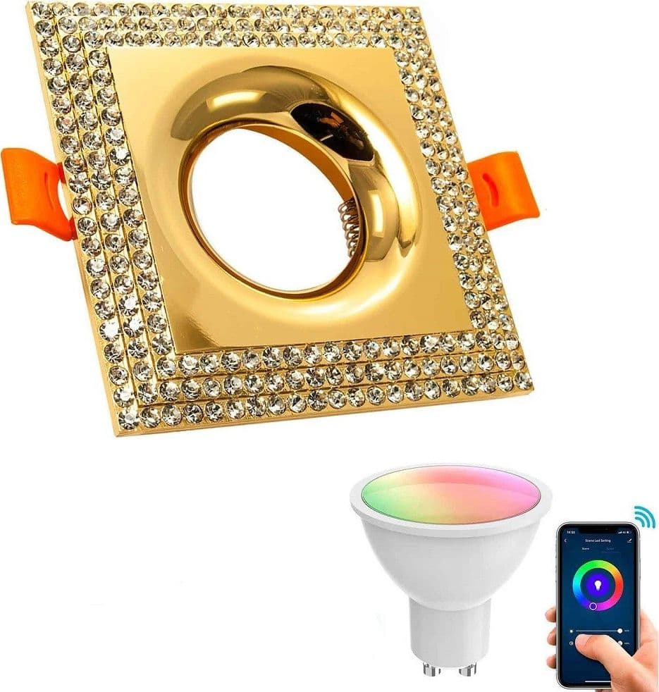 FARETTO SMART INCASSO QUADRATO BRILLANTINI LED 5W GU10 RGB WIFI ALEXA GOOGLE HOME in Plafoniere Trade Shop italia - Napoli, commercioVirtuoso.it