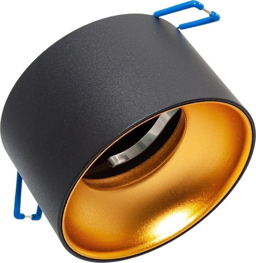 PORTAFARETTO TONDO NERO ORO INCASSO 70 MM LUCE SOFFITTO LAMPADE LED GU10 GU5.3 in Faretti da soffitto Trade Shop italia - Napoli, commercioVirtuoso.it