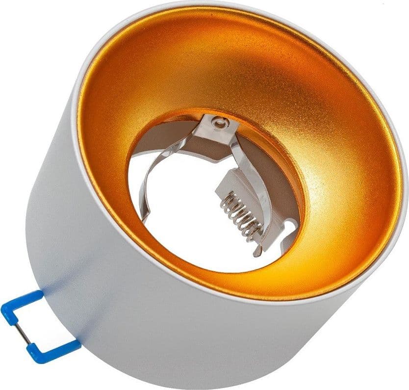 PORTAFARETTO TONDO BIANCO ORO INCASSO 70 MM CARTONGESSO LAMPADE LED GU10 GU5.3 in Faretti da soffitto Trade Shop italia - Napoli, commercioVirtuoso.it