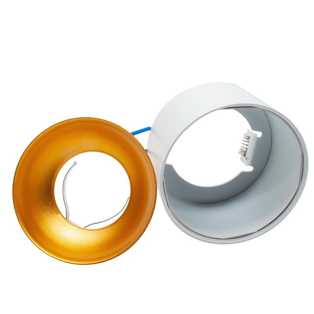 PORTAFARETTO TONDO BIANCO ORO INCASSO 70 MM CARTONGESSO LAMPADE LED GU10 GU5.3 in Faretti da soffitto Trade Shop italia - Napoli, commercioVirtuoso.it