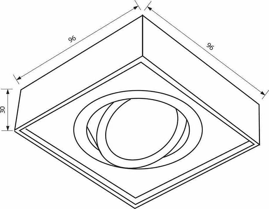 PORTAFARETTO QUADRATO ORIENTABILE INCASSO ESTERNO 85MM LUCE LAMPADE LED GU10 GU5.3 in Faretti da soffitto Trade Shop italia - Napoli, commercioVirtuoso.it