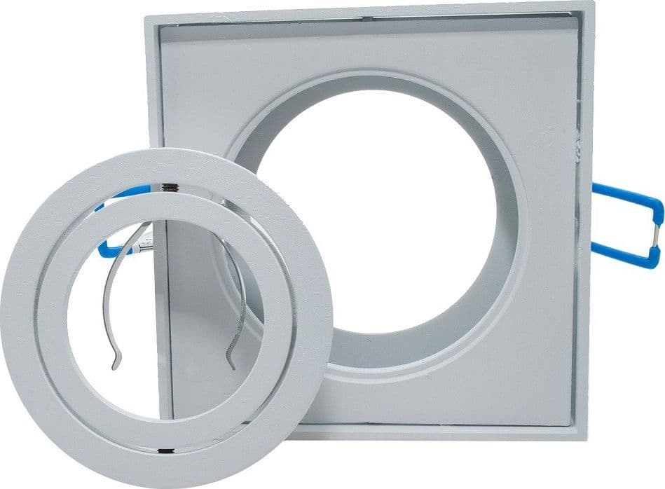 PORTAFARETTO QUADRATO ORIENTABILE INCASSO ESTERNO 85MM LUCE LAMPADE LED GU10 GU5.3 in Faretti da soffitto Trade Shop italia - Napoli, commercioVirtuoso.it