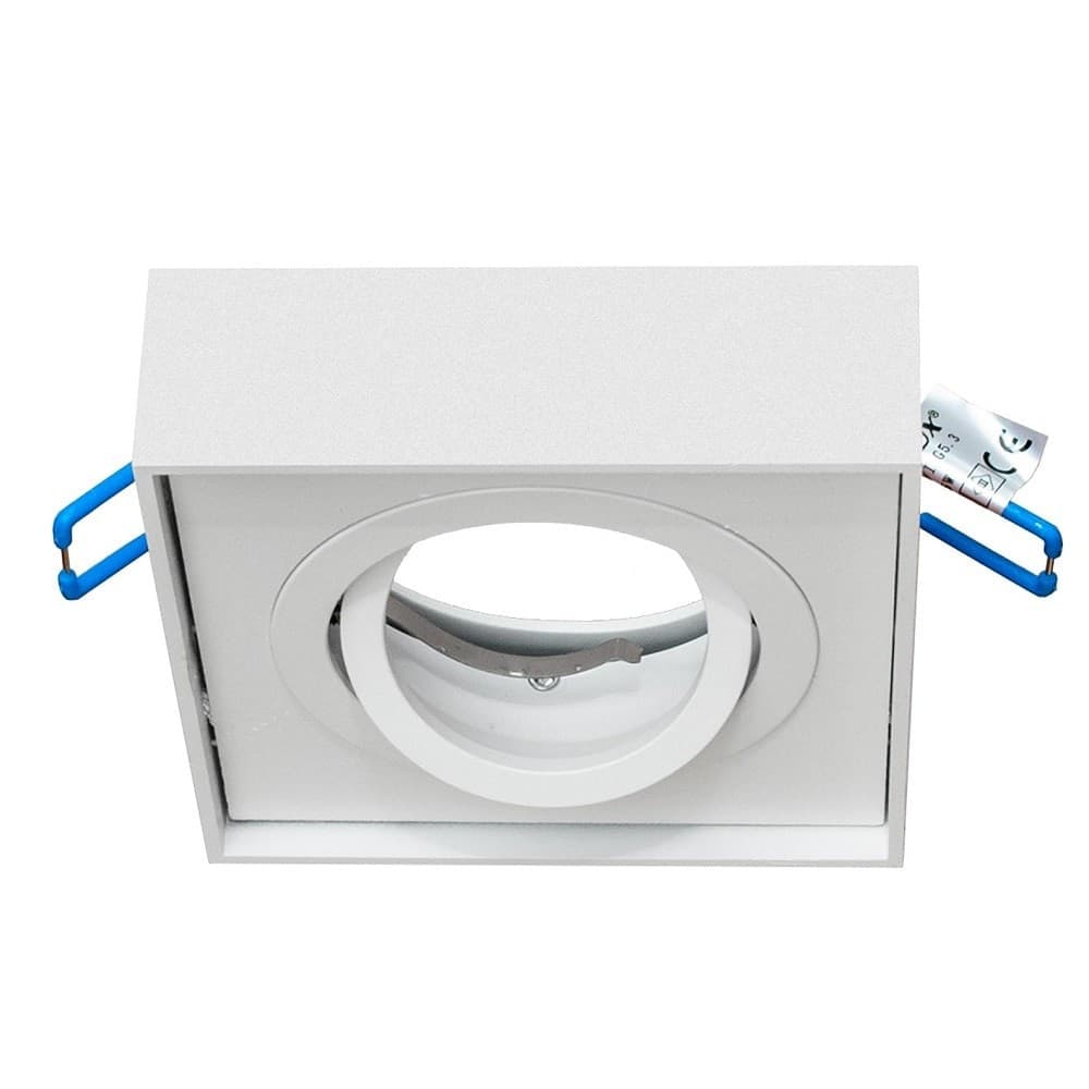 PORTAFARETTO QUADRATO ORIENTABILE INCASSO ESTERNO 85MM LUCE LAMPADE LED GU10 GU5.3 in Faretti da soffitto Trade Shop italia - Napoli, commercioVirtuoso.it