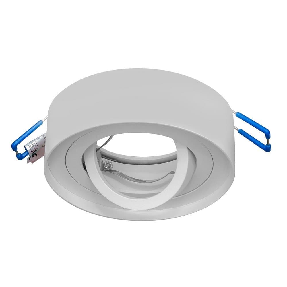 PORTAFARETTO ORIENTABILE TONDO INCASSO ESTERNO 85MM LUCE LAMPADE LED GU10 GU5.3 in Faretti da soffitto Trade Shop italia - Napoli, commercioVirtuoso.it