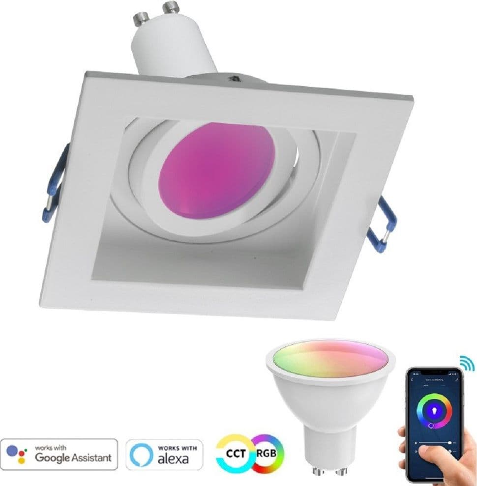FARETTO LED INCASSO QUADRATO SMART ALEXA GOOGLE LAMPADA GU10 5W WIFI RGB CCT 9CM in Lampadine Wi-Fi Trade Shop italia - Napoli, commercioVirtuoso.it