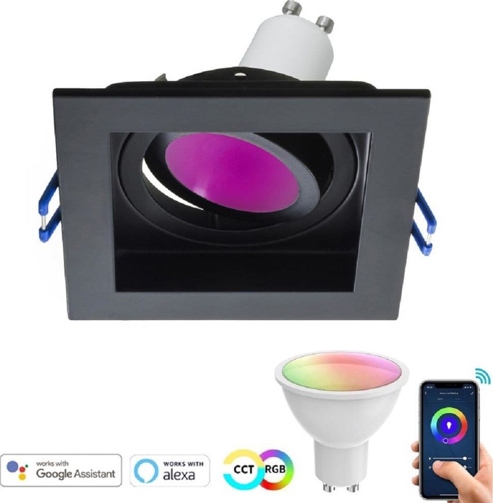 FARETTO LED INCASSO QUADRATO SMART ALEXA GOOGLE LAMPADA GU10 5W WIFI RGB CCT 9CM in Lampadine Wi-Fi Trade Shop italia - Napoli, commercioVirtuoso.it