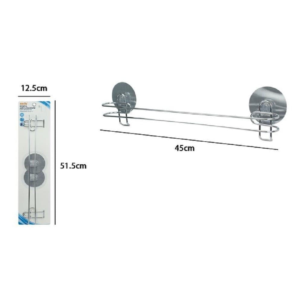 ASTA BARRA PORTA ASCIUGAMANI 45 CM MONTAGGIO A PARETE BAGNO CON BIADESIVO 79845 in Portasciugamani da parete Trade Shop italia - Napoli, commercioVirtuoso.it