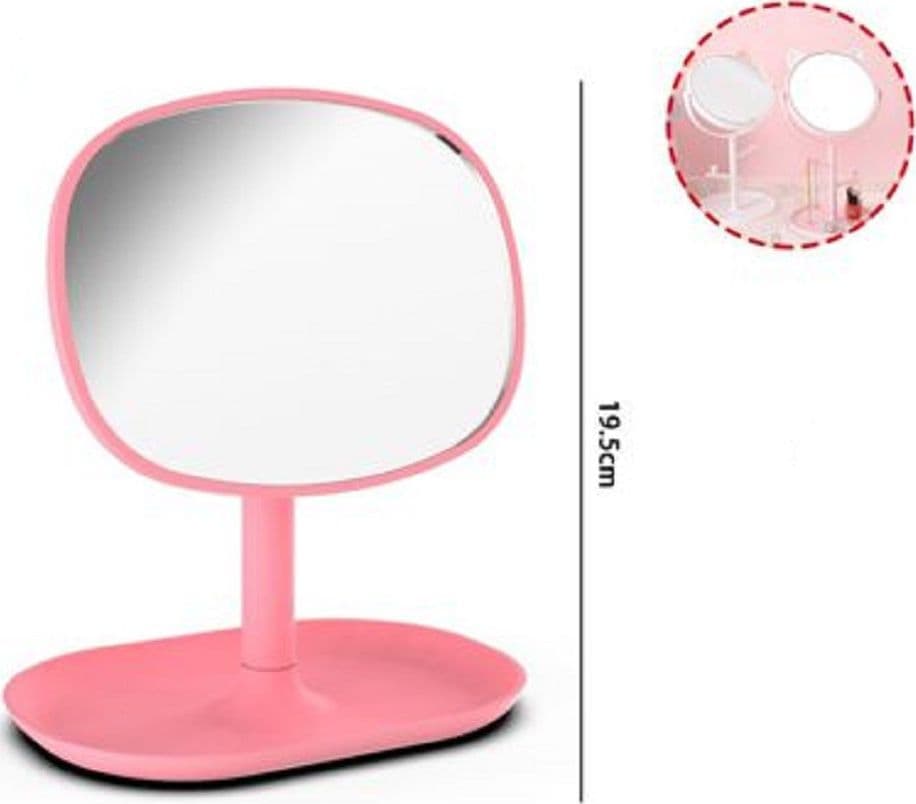 SPECCHIO TRUCCO DA TAVOLO 19.5CM ARREDO BAGNO CASA CON VASSOIO MAKEUP ROSA 69948 in Toelette Trade Shop italia - Napoli, commercioVirtuoso.it