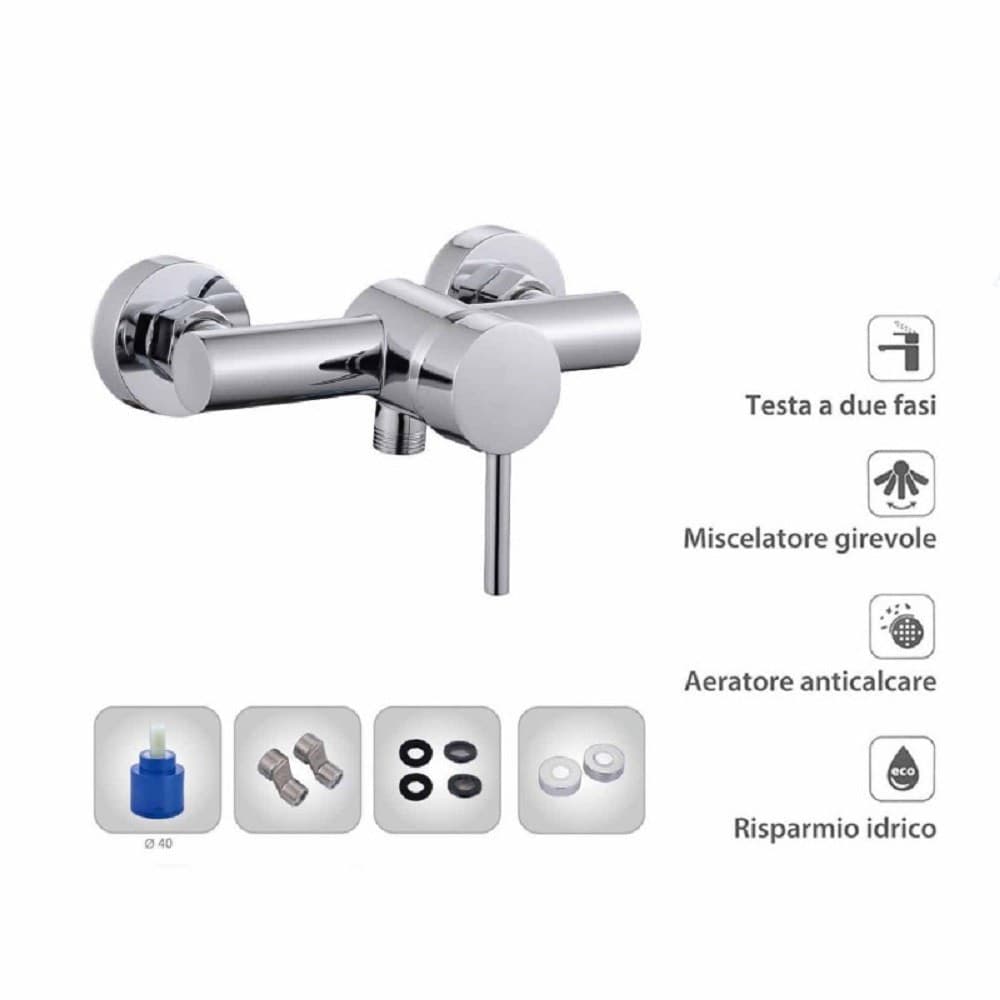 RUBINETTO BAGNO MODERNO CROMATO LUCIDO MISCELATORE ORIENTABILE CABINA DOCCIA 87389 in Rubinetti per vasca Trade Shop italia - Napoli, commercioVirtuoso.it