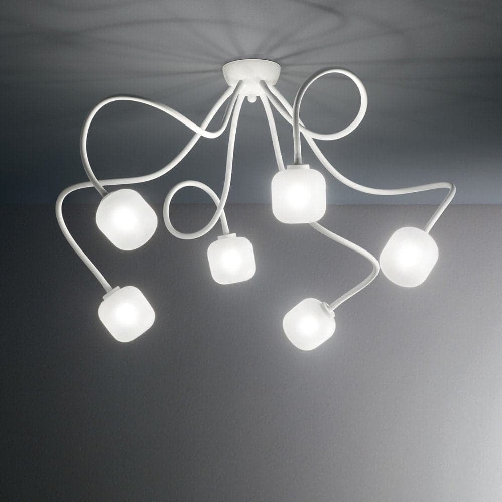 Plafoniera Moderna Octopus Materie Plastiche Bianco 6 Luci G9 3W 3000K in Plafoniere LuceArt - Montecorvino Pugliano, commercioVirtuoso.it
