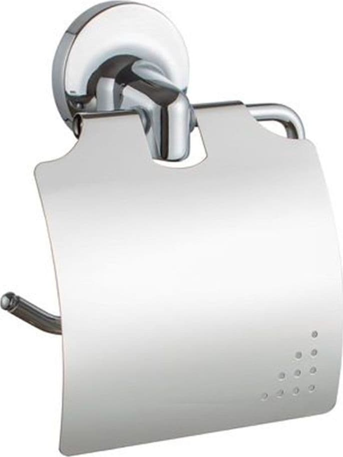 PORTA ROTOLO CARTA IGIENICA CON COPERTURA FISSAGGIO A PARETE ARREDO BAGNO 79809