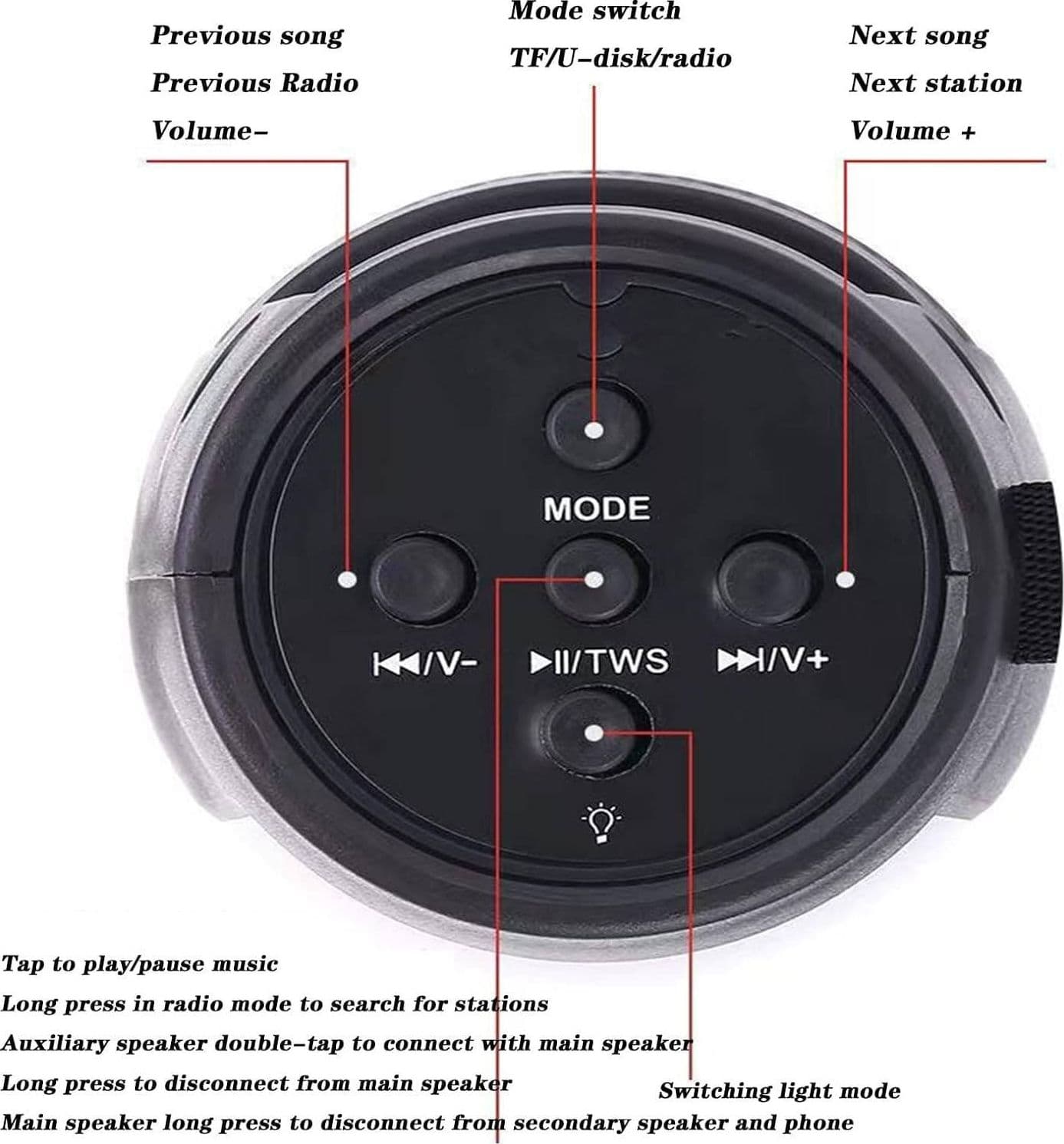 CASSA PORTATILE BLUETOOTH 5W STEREO BLUETOOTH LUCE A LED ALTOPARLANTE ESTERNO in Casse portatili Bluetooth Trade Shop italia - Napoli, commercioVirtuoso.it