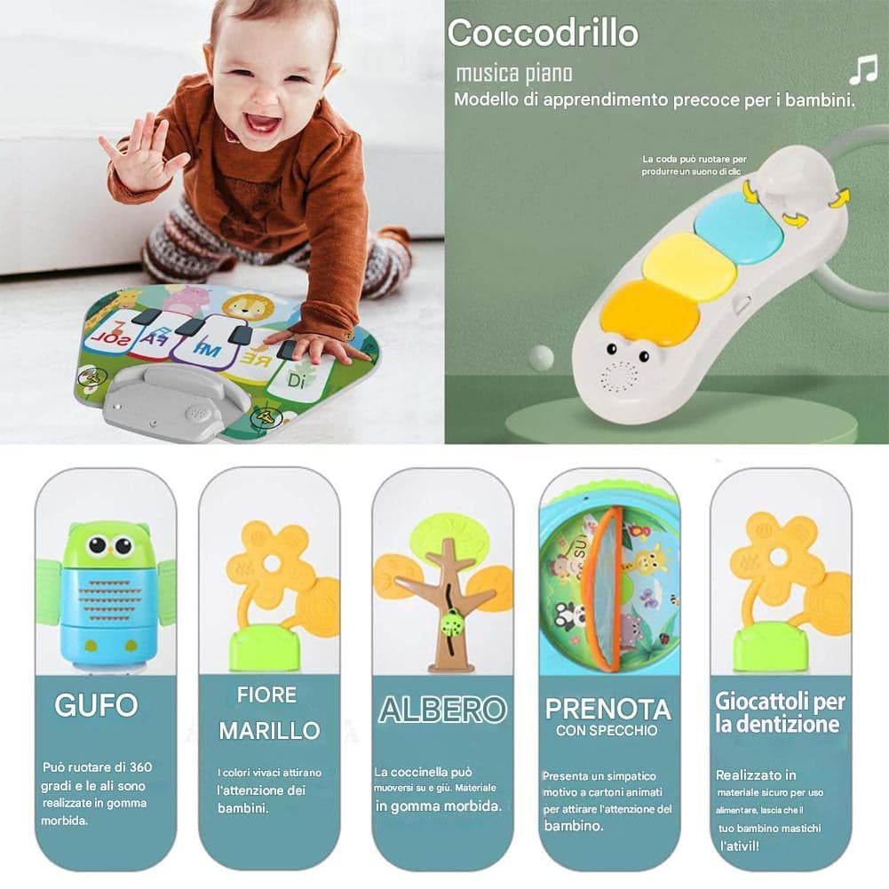 Centro Attività per Bambini e Neonati 3in1 Seduta Giocattoli e Tastiera Musicale in Tappetini gioco e palestrine Esplodia - Napoli, commercioVirtuoso.it