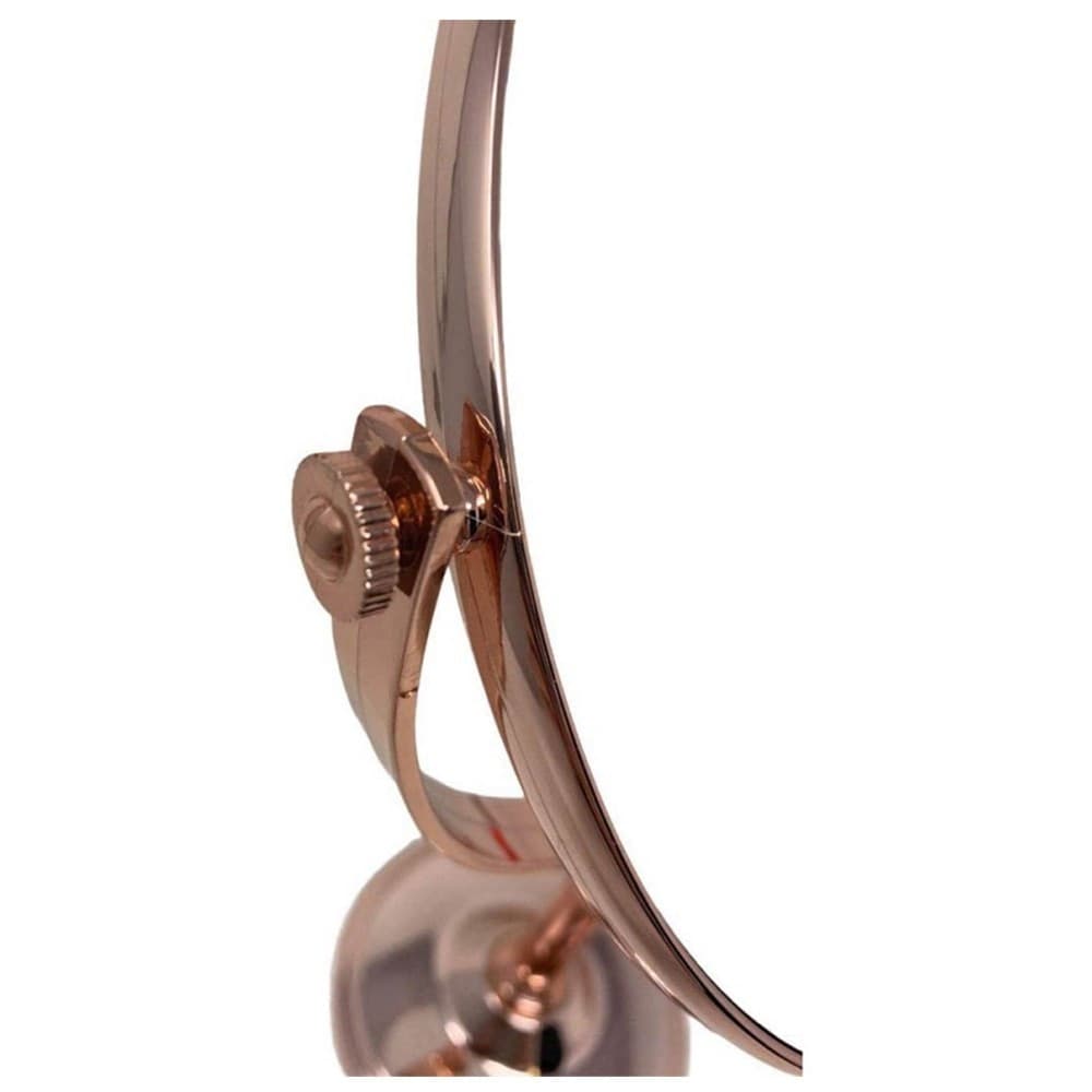 SPECCHIO TAVOLO COSMETICO OVALE CON ZOOM GIREVOLE ORO ROSA 19.5X16X33.5 CM 69417 in Specchi da tavolo Trade Shop italia - Napoli, commercioVirtuoso.it