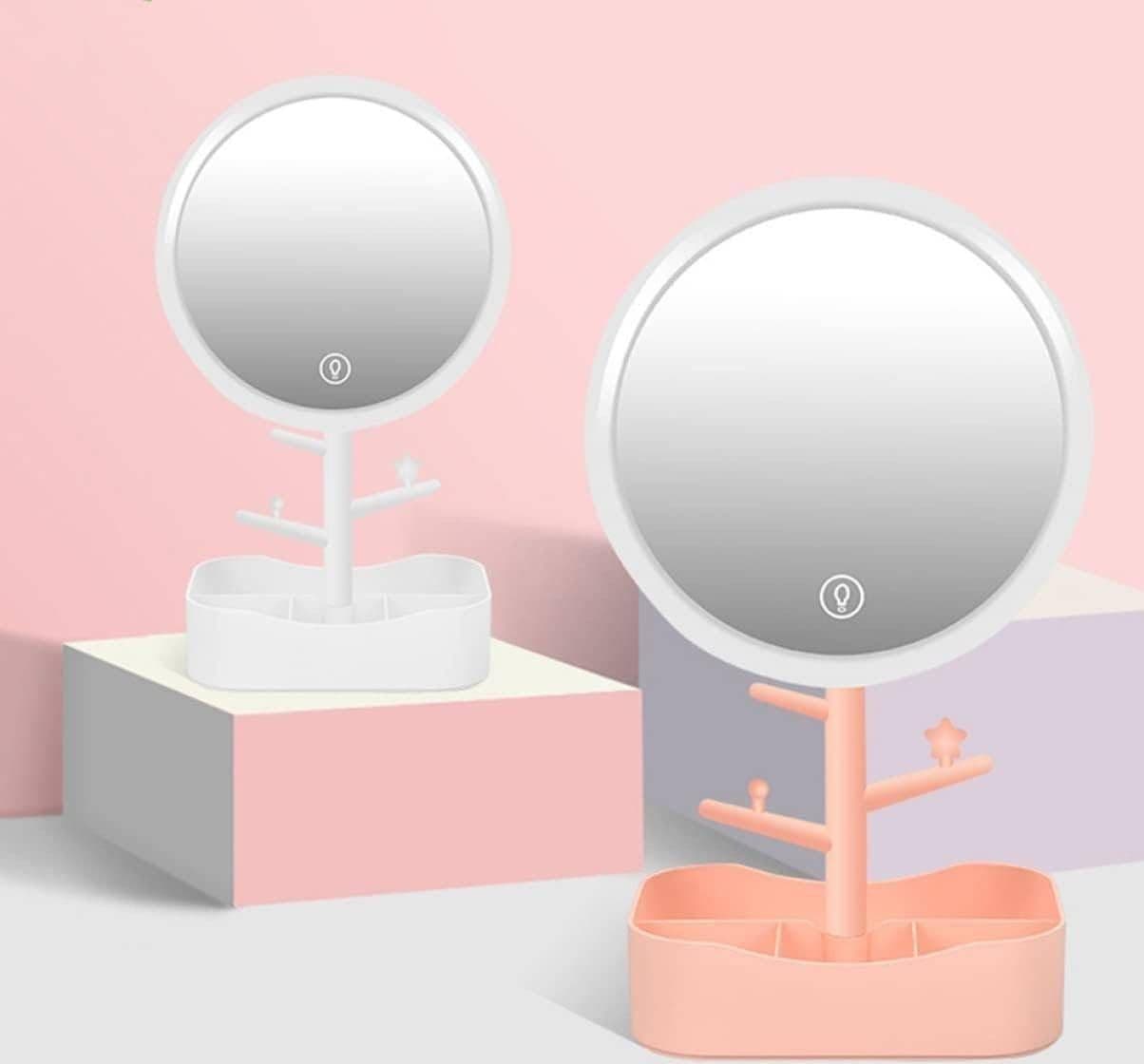 SPECCHIO PER TRUCCO MAKEUP DA TAVOLO CON LUCE A LED RICARICABILE + PORTAGIOIELLI in Specchi da tavolo Trade Shop italia - Napoli, commercioVirtuoso.it