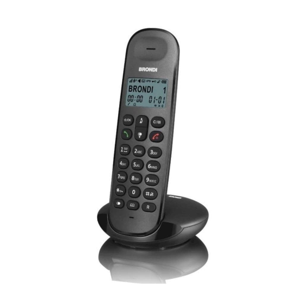 TELEFONO CORDLESS BRONDI LOTUS BIANCO NERO RETROILLUMINATO CON SVEGLIA VIVAVOCE in Telefoni analogici Trade Shop italia - Napoli, commercioVirtuoso.it
