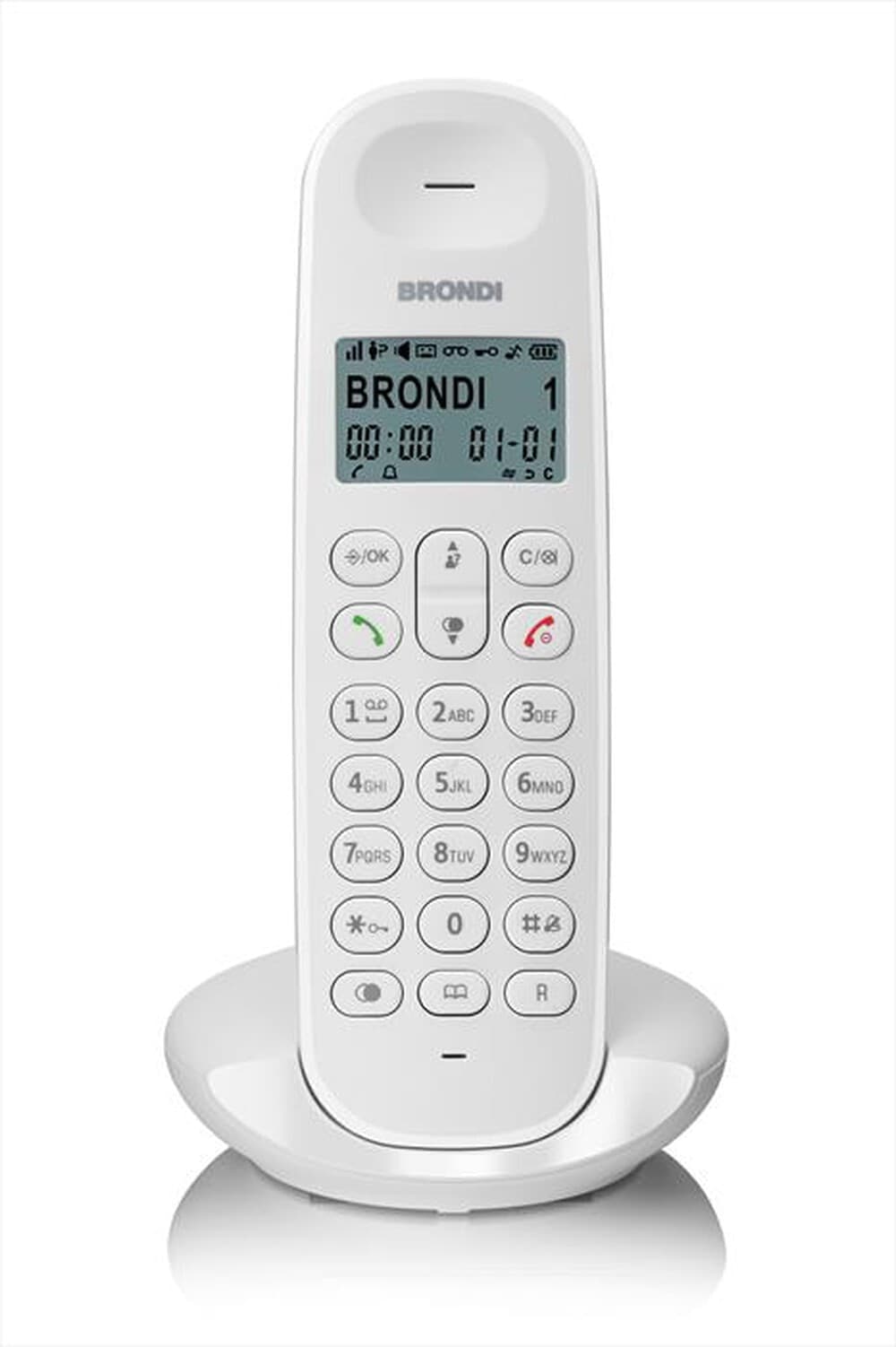 TELEFONO CORDLESS BRONDI LOTUS BIANCO NERO RETROILLUMINATO CON SVEGLIA VIVAVOCE in Telefoni analogici Trade Shop italia - Napoli, commercioVirtuoso.it