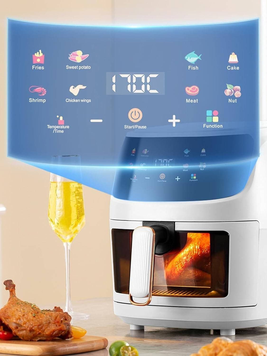 MIGLIOR FRIGGITRICE AD ARIA DA 8 LT 1350W DISPLAY CONTROL SMART FORNO VISIBILE in Friggitrici Trade Shop italia - Napoli, commercioVirtuoso.it