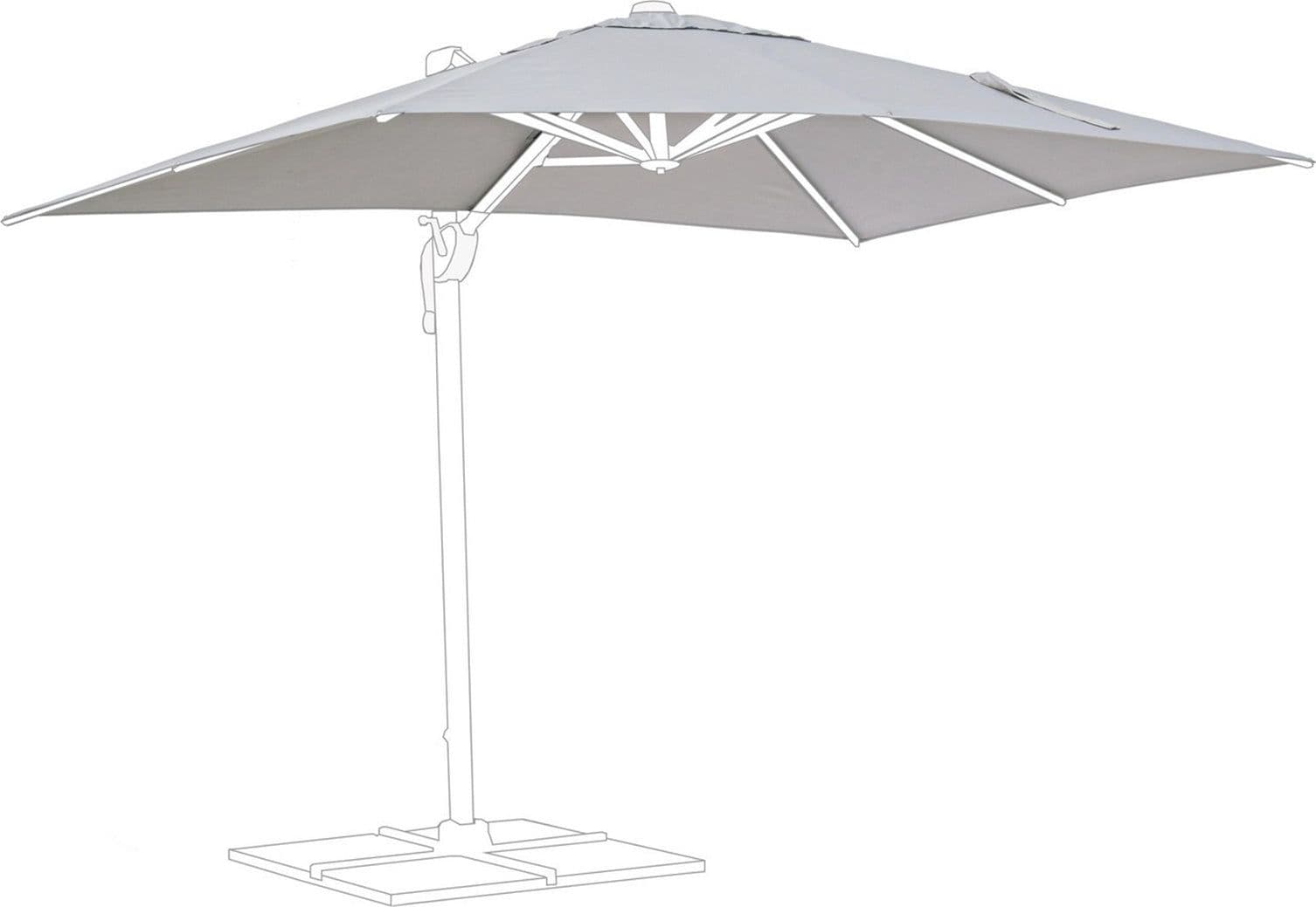 Telo ombrellone "Ines" in poliestere 250gr/m2 con camino antivento – 2x3, Grigio Chiaro – Andrea Bizzotto Spa – outdoor