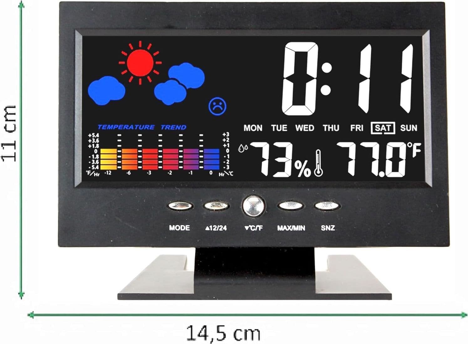 STAZIONE METEO IGROMETRO OROLOGIO SVEGLIA DA TAVOLO DISPLAY LCD COLOR SENZA FILI in Stazioni meteo Trade Shop italia - Napoli, commercioVirtuoso.it