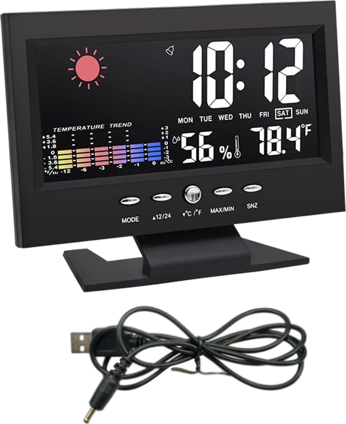 STAZIONE METEO IGROMETRO OROLOGIO SVEGLIA DA TAVOLO DISPLAY LCD COLOR SENZA FILI in Stazioni meteo Trade Shop italia - Napoli, commercioVirtuoso.it