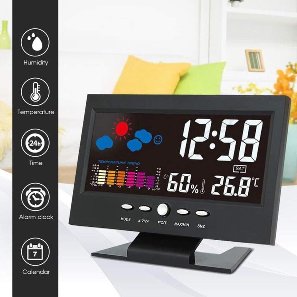 STAZIONE METEO IGROMETRO OROLOGIO SVEGLIA DA TAVOLO DISPLAY LCD COLOR SENZA FILI in Stazioni meteo Trade Shop italia - Napoli, commercioVirtuoso.it