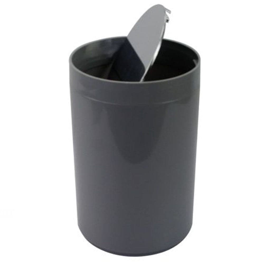 Pattumiera Cestino Secchio Rifiuti Grigio Arredo Bagno Coperchio Basculante 79897