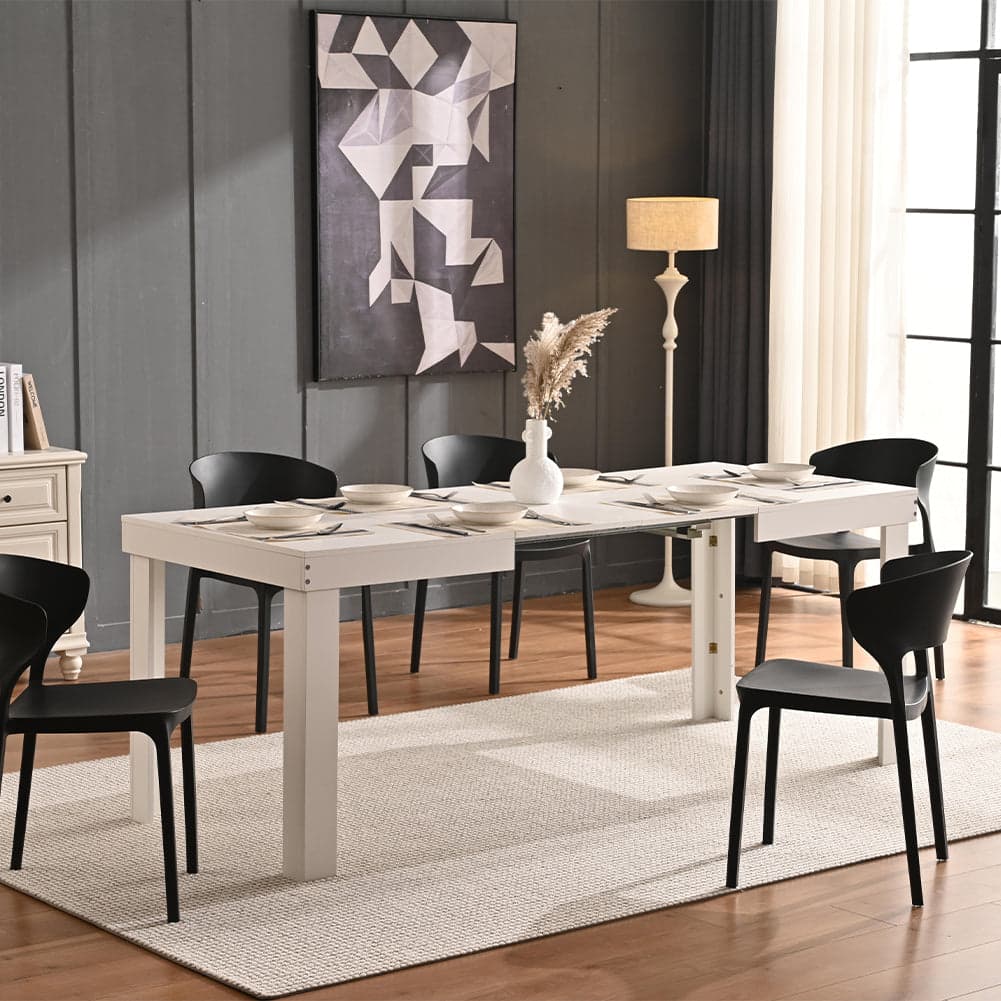 Tavolo da Pranzo Allungabile 120-200 cm Cucina Soggiorno Moderno 4/6 posti Bianco in Tavoli da sala da pranzo Danyx - Casoria, commercioVirtuoso.it