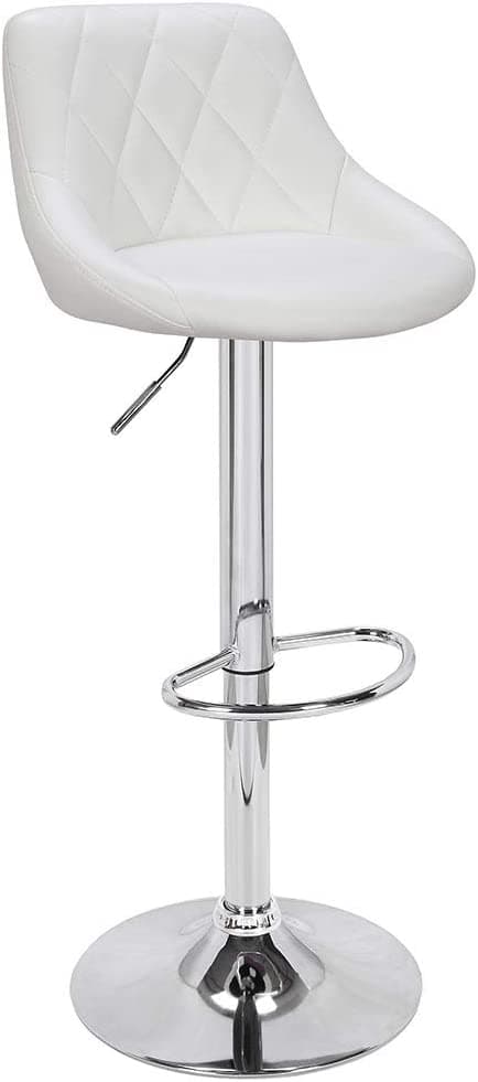 Set 2 Sgabelli Cucina Bar Girevoli Altezza Regolabile in Ecopelle Bianco e Acciaio in Sgabelli da bar Danyx - Casoria, commercioVirtuoso.it