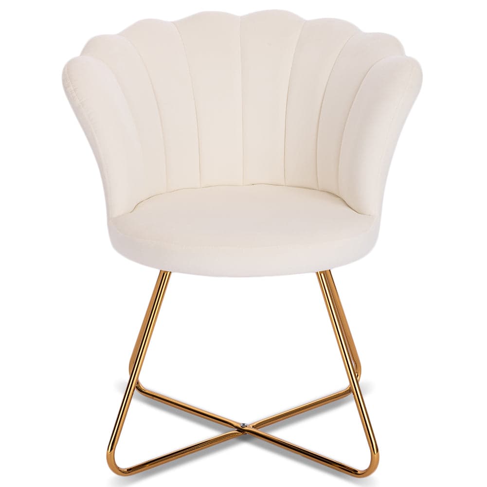 Poltrona Relax in Velluto Ergonomica con Struttura in Metallo Oro 69x64x80 cm Beige in Poltrone Danyx - Casoria, commercioVirtuoso.it