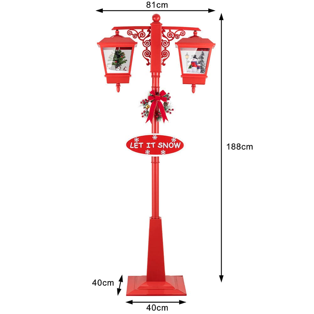 Lampione Natalizio Decorativo 188cm con Luci Led Musica Neve Motorizzata Scene Rosso in Oggettistica Danyx - Casoria, commercioVirtuoso.it