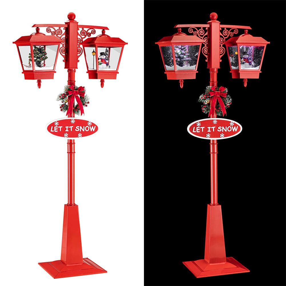 Lampione Natalizio Decorativo 188cm con Luci Led Musica Neve Motorizzata Scene Rosso in Oggettistica Danyx - Casoria, commercioVirtuoso.it