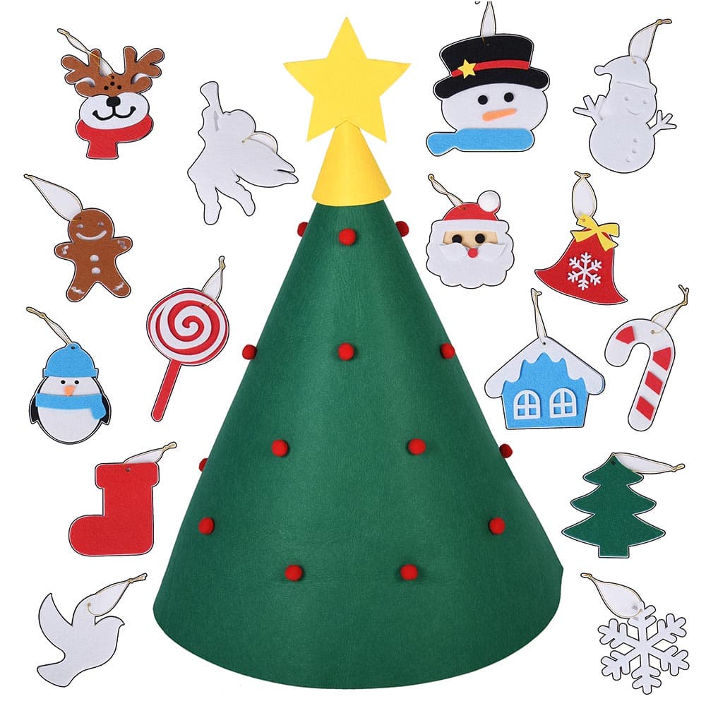 Albero di Natale Giocattolo in Feltro per Bambini 70 cm con 15 Addobbi Natalizi in Alberi di natale artificiali Danyx - Casoria, commercioVirtuoso.it