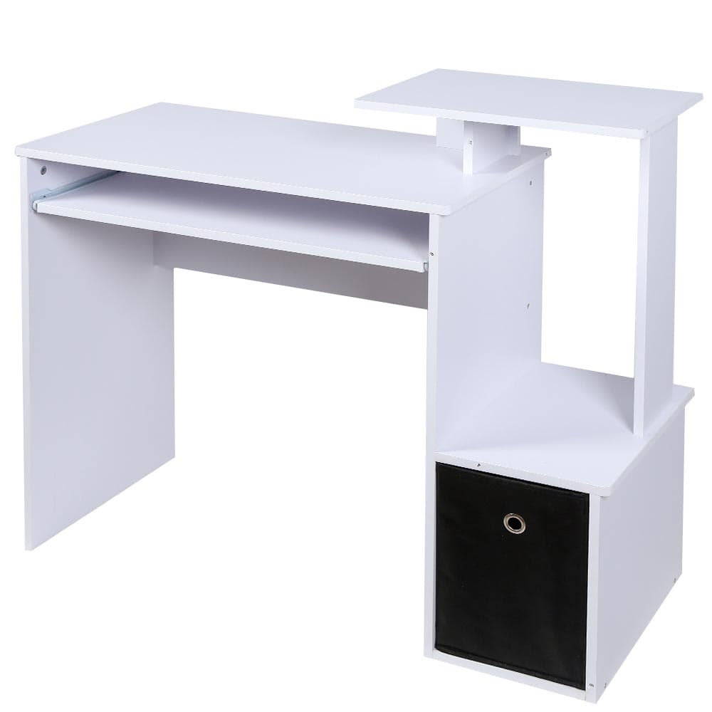 Scrivania con Cassetto in Tessuto Tavolo Porta PC Computer con Mensola Bianco in Scrivanie Danyx - Casoria, commercioVirtuoso.it