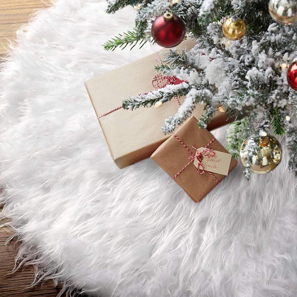 Tappeto Gonna Copertura Base Albero di Natale 90cm Peluche Bianco Effetto Neve in Gonne per alberi di Natale Danyx - Casoria, commercioVirtuoso.it