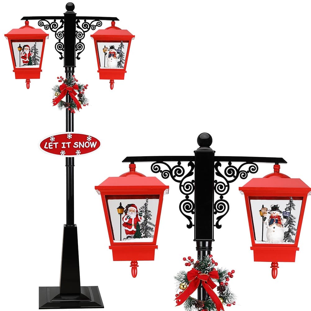 Lampione Natalizio Decorativo 188cm con Luci Led Musica Neve Motorizzata Scene in Oggettistica Danyx - Casoria, commercioVirtuoso.it