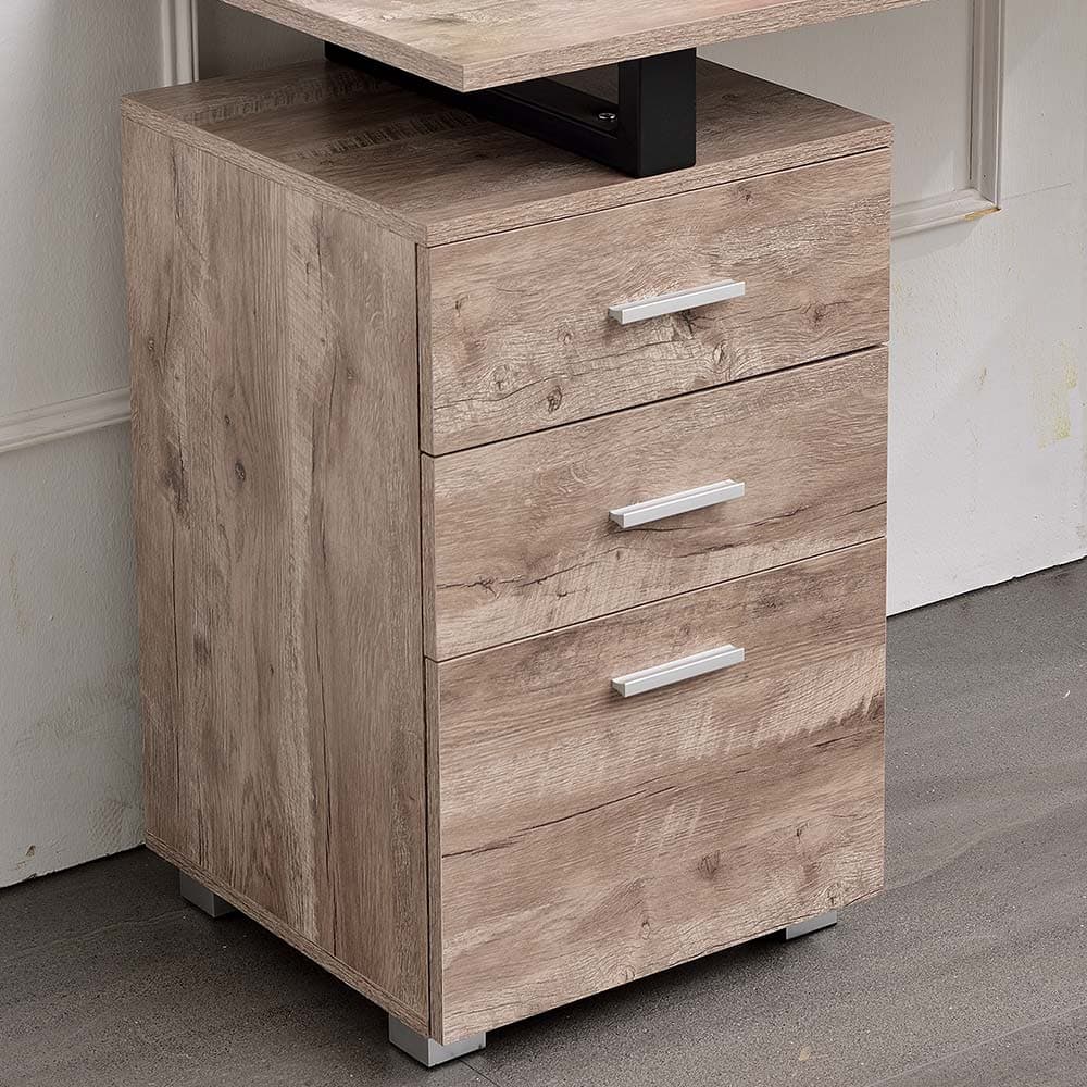 Scrivania in Legno con Cassettiera integrata Porta Pc Computer 120x50cm Quercia in Scrivanie Danyx - Casoria, commercioVirtuoso.it