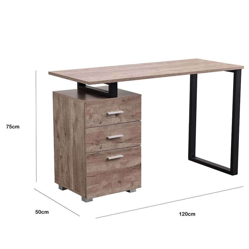 Scrivania in Legno con Cassettiera integrata Porta Pc Computer 120x50cm Quercia in Scrivanie Danyx - Casoria, commercioVirtuoso.it