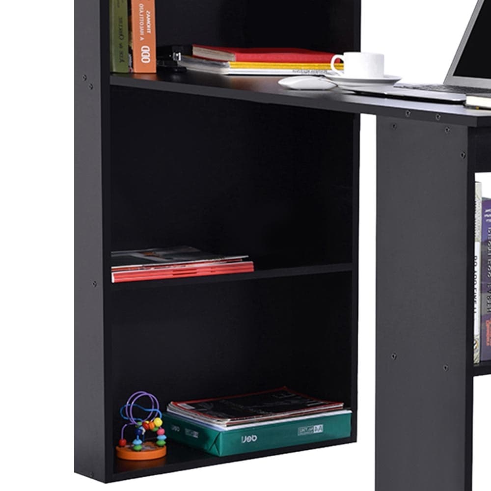 Scrivania con Doppia Libreria Laterale Porta PC in Legno Nobilitato Casa Ufficio Nero in Scrivanie Danyx - Casoria, commercioVirtuoso.it